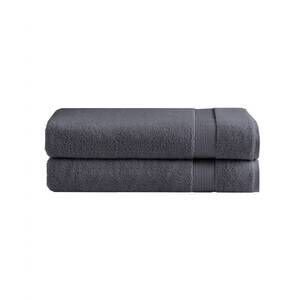 NEW UNDER THE CANOPY classic organic 2-piece bath sheet set in charcoal